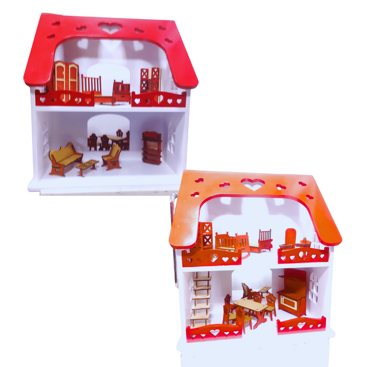 Wooden Doll House with Household Accessories 4+ - Nesh Kids Store