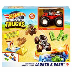 Hot Wheels Monster Trucks Launch and Bash Play Set