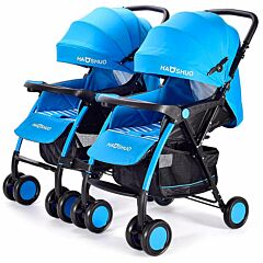 Twin Umbrella Stroller, Lightweight Baby Stroller With Carry Handle-Blue